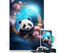 Puzzle da 1000 pezzi con panda pacifico per ragazzi, gioco stimolante per il pensiero creativo, facile e rilassante, con tagli precisi, (38x52cm)