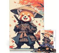 Puzzle da 1000 pezzi con panda rosso e samurai arte giapponese per adulti e ragazzi gioco di logica solido divertente e silenzioso taglio di precisione Babbo Natale scegli il tuo desiderio (50x75cm)