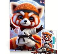 Puzzle da 1000 pezzi con panda rosso e samurai giapponesi, ideale per adulti, gioco stimolante per la mente, rilassante e con tagli precisi, perfetto come regalo di Babbo Natale (38x26cm)