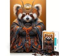 Puzzle da 1000 pezzi con panda rosso e samurai per adolescenti, ideale per rafforzare la memoria e il legame familiare, con bordi precisi e un regalo pensato con cura (50x75cm)