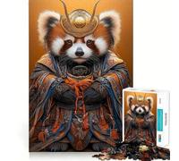 Puzzle da 1000 pezzi con panda rosso e samurai per adulti e ragazzi, gioco di abilità rilassante e divertente, con bordi precisi, regalo per le festività (38x26cm)