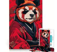 Puzzle da 1000 pezzi con panda rosso e samurai per adulti, gioco di puzzle per esercitare la mente, giocattolo per la famiglia, taglio di precisione, regalo creativo (50x75cm)