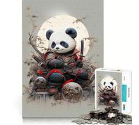 Puzzle da 1000 pezzi con panda rosso e samurai per adulti, un passatempo rilassante Un'immagine da assemblare, un regalo perfetto (38x26cm)