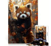 Puzzle da 1000 pezzi con panda rosso in autunno per adulti, gioco intelligente, rilassante e divertente, ideale per assemblare un puzzle Regalo perfetto (38x26cm)