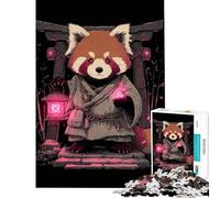 Puzzle da 1000 pezzi con panda rosso monaco e lanterna perfetto per compleanno e Natale Decorazione fai da te ideale per bambini dai 14 anni in su (38x26cm)