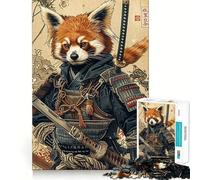 Puzzle da 1000 pezzi con panda rosso samurai per adulti, gioco stimolante per la mente, rilassante e divertente, con tagli precisi, ideale come regalo di Natale (50x75cm)