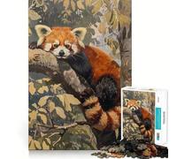 Puzzle da 1000 pezzi con panda rosso sull'albero per ragazzi, ideale per migliorare la memoria, per un divertimento rilassante e per ottenere bordi precisi Regalo elegante (38x52cm)