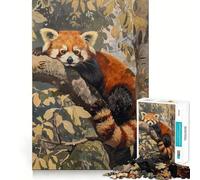 Puzzle da 1000 pezzi con panda rosso sull'albero per ragazzi, un gioco stimolante per la mente, rilassante e divertente, con tagli precisi, ideale come regalo per le feste (50x75cm)