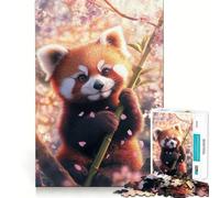 Puzzle da 1000 pezzi con panda rosso tra i ciliegi in fiore, ideale per ragazzi Gioco che migliora la memoria, rilassante e confortevole, con tagli precisi Regalo festivo (38x26cm)