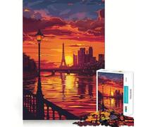 Puzzle da 1000 pezzi con panorama del tramonto di Parigi, ideale per adolescenti Un gioco divertente e stimolante, con immagini nitide e dettagliate, perfetto per la collezione (38x52cm)