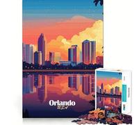 Puzzle da 1000 pezzi con panorama di Orlando al tramonto, ideale per ragazzi Gioco interattivo e divertente, immagine da assemblare per un momento di relax Regalo perfetto (38x26cm)