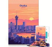 Puzzle da 1000 pezzi con panorama di Osaka al tramonto, ideale per ragazzi Gioco interattivo e divertente, immagine da assemblare per un momento di relax Regalo perfetto (38x52cm)