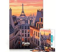Puzzle da 1000 pezzi con panorama di Parigi al tramonto, ideale per adulti Gioco di logica e divertimento rilassante Taglio preciso Lista dei desideri di Babbo Natale (50x75cm)