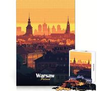 Puzzle da 1000 pezzi con panorama di Varsavia al tramonto, ideale per adolescenti Migliora la concentrazione, aiuta a calmarsi e a ridurre le distrazioni Un regalo memorabile (38x52cm)