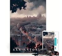Puzzle da 1000 pezzi con panorama urbano di San Antonio, ideale per adolescenti, per migliorare la memoria, facile da usare e per il tempo libero Taglio preciso Decorazione murale (38x26cm)
