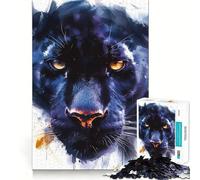 Puzzle da 1000 pezzi con pantera ad acquerello per ragazzi, rompicapo rilassante, arte da assemblare, regalo di alta qualità (38x26cm)