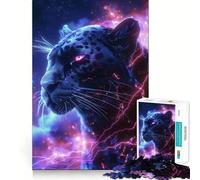 Puzzle da 1000 pezzi con pantera, animale e spazio, per adulti, gioco di logica, rilassante e divertente, taglio perfetto, regalo elegante (50x75cm)