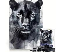 Puzzle da 1000 pezzi con pantera dipinta ad acquerello per adolescenti, stimolante per lo sviluppo delle capacità di ragionamento e antistress, con bordi nitidi e perfetti come regalo (50x75cm)
