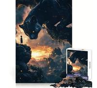 Puzzle da 1000 pezzi con Pantera Nera e Bambino per adulti, stimolante per la mente, rilassante e divertente, con tagli precisi Regalo di Natale ideale (38x52cm)
