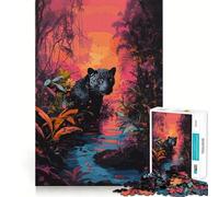 Puzzle da 1000 pezzi con Pantera Nera nella Giungla,disegno ritagliato con precisione,sfida intelligente e divertente,gioco per il tempo libero,regalo di Natale 50x75cm