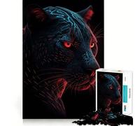 Puzzle da 1000 pezzi con Pantera Rossa e Nera per Adulti, Regalo, Gioco di Sfida Mentale, Facile, Tempo Libero, Taglio Preciso, Regalo Speciale (38x52cm)