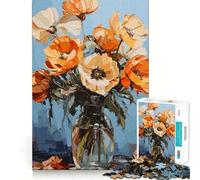 Puzzle da 1000 pezzi con papaveri rossi per adulti, gioco di logica fine per il tempo libero, bordo netto, oggetto da collezione (38x26cm)