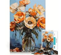 Puzzle da 1000 pezzi con papaveri rossi per ragazzi, gioco di logica stimolante, ideale per il tempo in famiglia, con bordi trasparenti e una piacevole sorpresa (50x75cm)