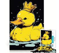 Puzzle da 1000 pezzi con paperella di gomma e corona per adulti e ragazzi, gioco di logica, casa, divertimento, taglio di qualità, regalo classico (38x26cm)