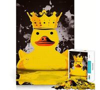 Puzzle da 1000 pezzi con paperella di gomma e corona per adulti, gioco di logica fine, per il tempo libero, con bordi definiti, oggetto da collezione (38x26cm)