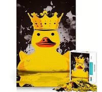 Puzzle da 1000 pezzi con paperella di gomma e corona per adulti, gioco stimolante per l'intelletto, divertente e rilassante, con tagli precisi, regalo di Natale (38x52cm)