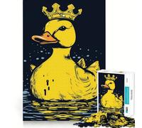 Puzzle da 1000 pezzi con paperella di gomma e corona per adulti, ideale per migliorare la memoria, per un piacevole svago, un'attività di assemblaggio e un pezzo da collezione (38x52cm)