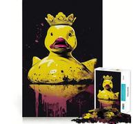 Puzzle da 1000 pezzi con paperella di gomma e corona per adulti, ideale per stimolare la memoria, per un divertimento rilassante, con taglio di alta qualità e un regalo memorabile (38x52cm)