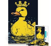 Puzzle da 1000 pezzi con paperella di gomma e corona per ragazzi, gioco di logica, divertente e silenzioso, taglio liscio, regalo adorabile (38x26cm)