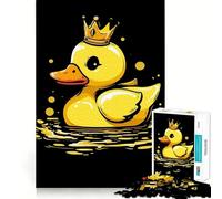 Puzzle da 1000 pezzi con paperella di gomma e corona per ragazzi, gioco di logica, divertimento in famiglia, bordi trasparenti, calda sorpresa (38x26cm)