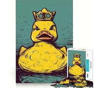 Puzzle da 1000 pezzi con paperella di gomma e corona per ragazzi, gioco di logica stimolante per il relax mentale, bordi trasparenti, regalo elegante (38x52cm)