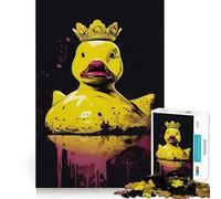 Puzzle da 1000 pezzi con paperella di gomma e corona per ragazzi, ideale per stimolare la memoria e creare un'atmosfera serena, con taglio premium, perfetto come regalo di compleanno (50x75cm)