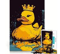 Puzzle da 1000 pezzi con paperella di gomma e corona per ragazzi, ideale per stimolare la memoria e creare un'atmosfera serena, con taglio di alta qualità, perfetto come regalo di compleanno (38x52cm)