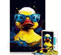 Puzzle da 1000 pezzi con paperella di gomma e occhiali da sole per ragazzi ideale per stimolare la memoria e creare un'atmosfera serena con taglio premium perfetto come regalo di compleanno (50x75cm)