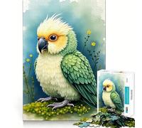 Puzzle da 1000 pezzi con pappagallo ad acquerello e fiori gialli Divertimento assicurato,taglio laser per un incastro perfetto Attività ideale per rafforzare i legami affettivi (38x26cm)