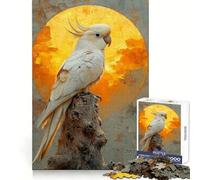 Puzzle da 1000 pezzi con pappagallo bianco al tramonto per adulti, con bordi precisi e significato (50x75cm)
