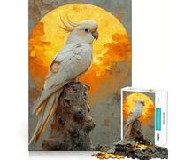 Puzzle da 1000 pezzi con pappagallo bianco al tramonto per adulti,gioco di memoria,incastro perfetto senza spazi vuoti,attività rilassante per la pausa mentale (38x26cm)