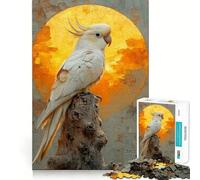Puzzle da 1000 pezzi con pappagallo bianco al tramonto,sfida mentale,taglio di alta precisione,divertente passatempo (38x52cm)