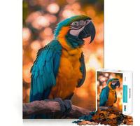 Puzzle da 1000 pezzi con pappagallo e tramonto, ideale per adulti, un gioco rilassante per stimolare la mente Dimensioni precise, regalo di alta qualità (50x75cm)