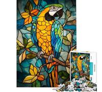 Puzzle da 1000 pezzi con pappagallo in vetro colorato ideale per adolescenti perfetto per una sfida di velocità a mano libera per e Natale Un giocattolo che stimola l'intelligenza e crea dipendenza