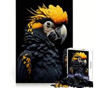 Puzzle da 1000 pezzi con pappagallo nero e giallo per adulti, attività rilassante per potenziare la memoria, incastro perfetto, regalo per le vacanze (50x75cm)