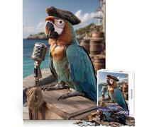 Puzzle da 1000 pezzi con pappagallo pirata che canta, ideale per adolescenti Migliora la memoria, rilassa e facilita il gioco Bordo preciso Regalo creativo (38x52cm)