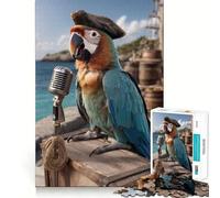 Puzzle da 1000 pezzi con pappagallo pirata che canta, ideale per adolescenti Migliora la memoria, rilassa e facilita il gioco Bordo preciso Regalo creativo (38x52cm)