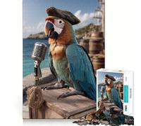 Puzzle da 1000 pezzi con pappagallo pirata che canta, ideale per ragazzi, stimola la memoria, facile da realizzare e perfetto per il tempo libero Decorazione murale di alta qualità (50x75cm)