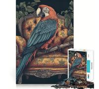 Puzzle da 1000 pezzi con pappagallo vintage su divano, ideale per adolescenti, un gioco stimolante per il tempo libero, facile da usare e con tagli precisi, (38x52cm)