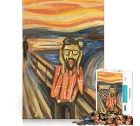 Puzzle da 1000 pezzi con parodia del dipinto Scream per adulti, un rompicapo rilassante per la mente, un'opera d'arte da assemblare, (50x75cm)